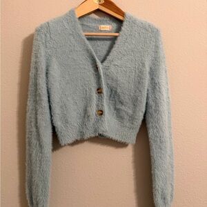 Altar'd State Fuzzy Light Blue Cardigan